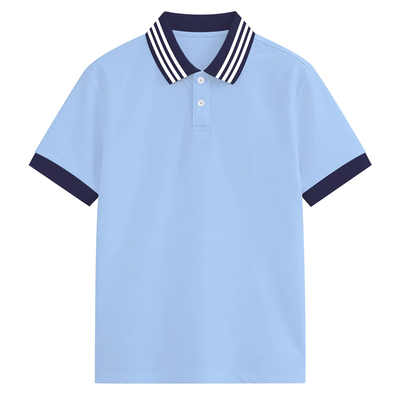 儿童学生校服浅蓝色T恤男女班服