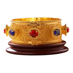 湖北省博物馆梁庄王妃金镶玉石镯冰箱贴手镯铜镀金琉璃新年礼物女