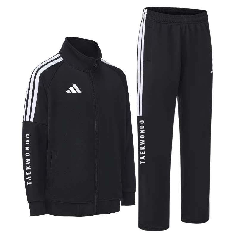 Adidas阿迪达斯运动套装男夹克外套跑步运动情侣女士束脚直筒裤