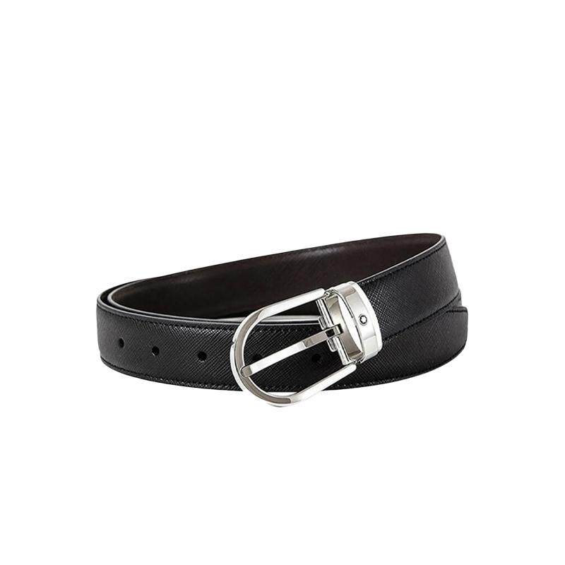 【自营】MONTBLANC/万宝龙经典系列椭圆形扣针男士腰带113834牛皮