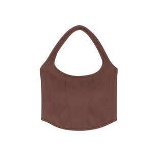 菲卡沫莉RIB固定杯一体挂脖辣妹运动露背外穿瑜伽撸铁休闲背心女