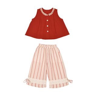 儿童夏季洋气背心女童夏装套装2025新款女孩宝宝夏日时髦薄款衣服