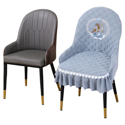 轻奢椅套全包带扶手弧形皮椅子套