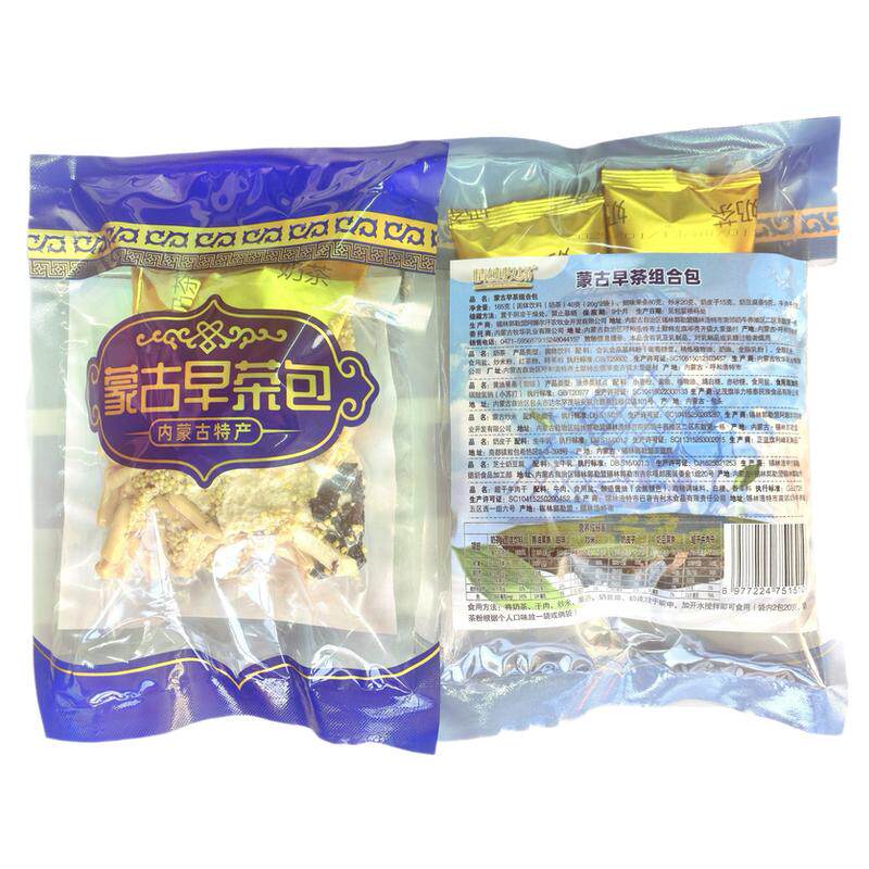 内蒙特产蒙古早茶包牛肉干炒米奶皮子奶豆腐黄油果条奶茶速食 2袋