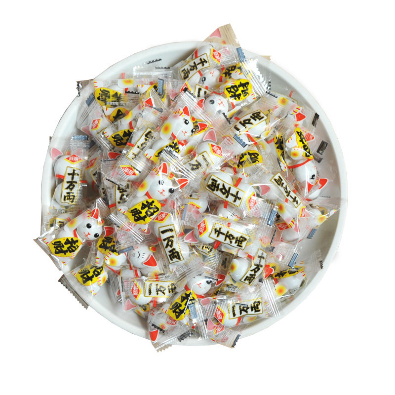 招财猫500g散装创意夹心巧克力豆