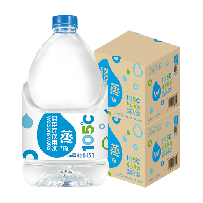 屈臣氏加矿饮用水4.5L×8桶×1组