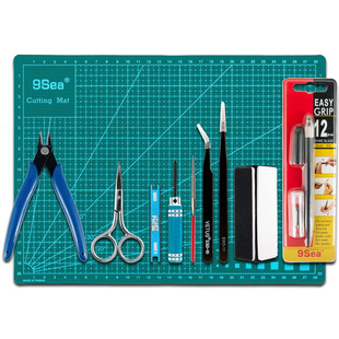 新品国产模型拼装四驱车改装工具套装剪钳螺丝刀扳手笔刀手钻垫板