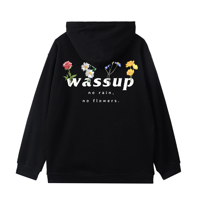 WASSUP花朵绽放重磅加绒卫衣男潮