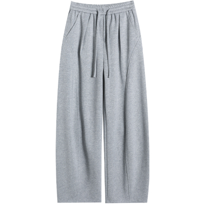 加绒加厚阔腿运动裤女秋冬小个子休闲宽松2025新款直筒弯刀卫裤长