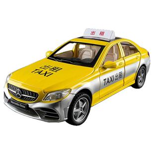 奔驰C260L出租车模型合金儿童玩具车新款限量版的士汽车男孩礼物