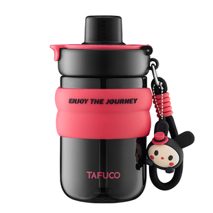 泰福高水杯女便携提绳随手杯高颜值泡茶杯茶水分离吸管杯