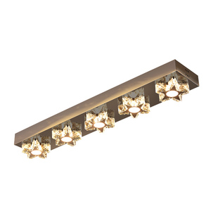 轻奢水晶走廊阳台过道灯入户玄关一字长条吸顶灯现代简约星星灯具