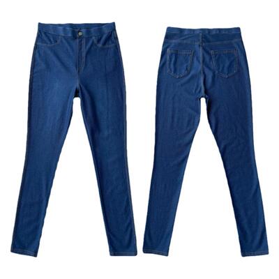 高腰弹力紧身软针织小脚牛仔裤女