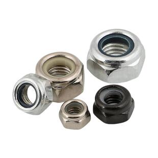 白锌/黑锌/镀镍尼龙防松螺母锁紧自锁防滑螺帽M3M4M5M6M8M10M12HH