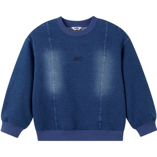 【商场同款】安奈儿童装男童女童牛仔卫衣秋休闲AM431551