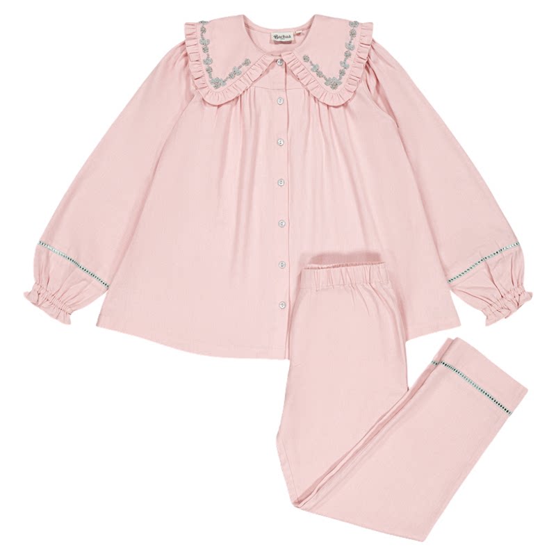 Little家现货 法国bachaa FW26秋冬女童居家服睡衣上衣裤子套装