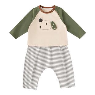 宝宝秋装婴儿分体套装男宝宝屁屁裤秋季婴幼儿小月龄长袖洋气衣服