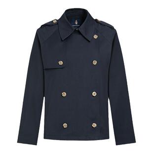 【挺括易打理】暇步士女装双排扣短款风衣春季宽松休闲英伦风外套