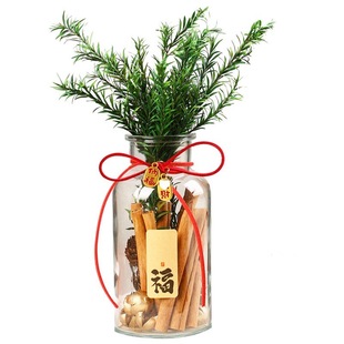 肉桂生财摆件玻璃瓶招财进宝小红书款办公桌客厅玄关卧室乔迁新居