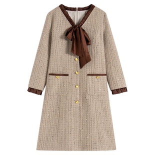 【南油虹姐】女装连衣裙小香风气质收腰时尚法式名媛秋冬2299