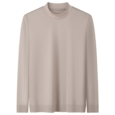 春季商务休闲男士半高领长袖T恤简约百搭高端打底衫莫代尔上衣服