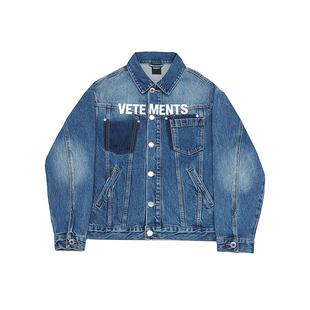 VETEMENTS新款牛仔外套男女情侣同款潮牌宽松渐变夹克64116001