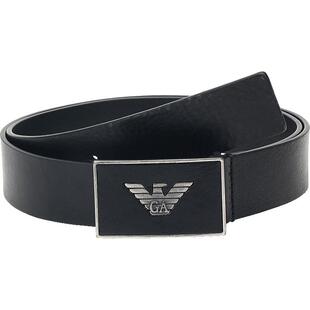 【自营】Emporio Armani/阿玛尼 男士牛皮革做旧仿古板扣皮带腰带