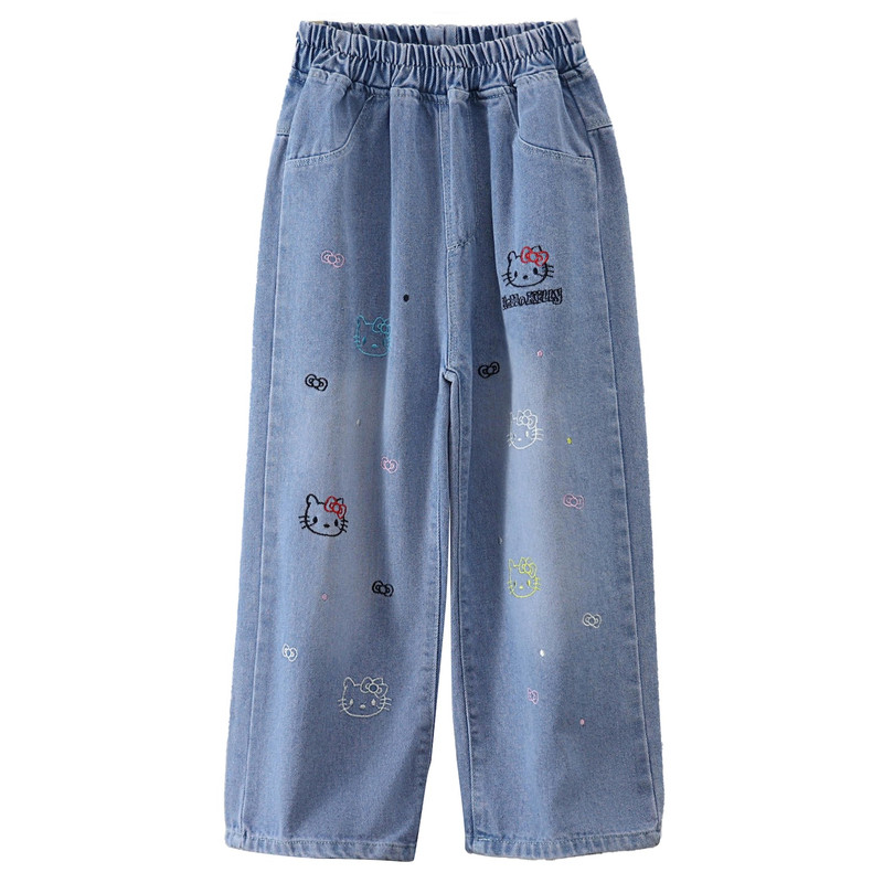 女童春秋夏外穿直筒牛仔裤