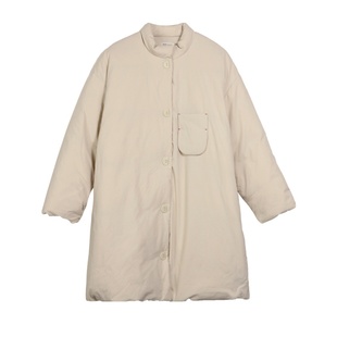 朵朵可可睡衣女士冬季立领纯棉睡袍白鸭绒可外穿家居服中长羽绒服