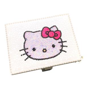 双层首饰盒粘钻k猫带锁首饰盒收纳盒多功能可爱公主耳环饰品盒