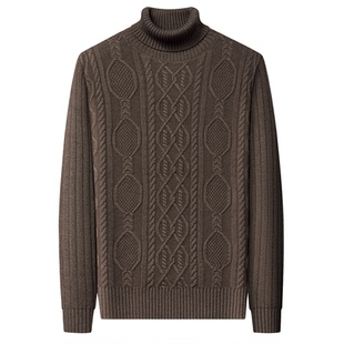 鄂尔多斯市新款男士羊绒衫高领冬季双投加厚款保暖品牌羊毛衫毛衣