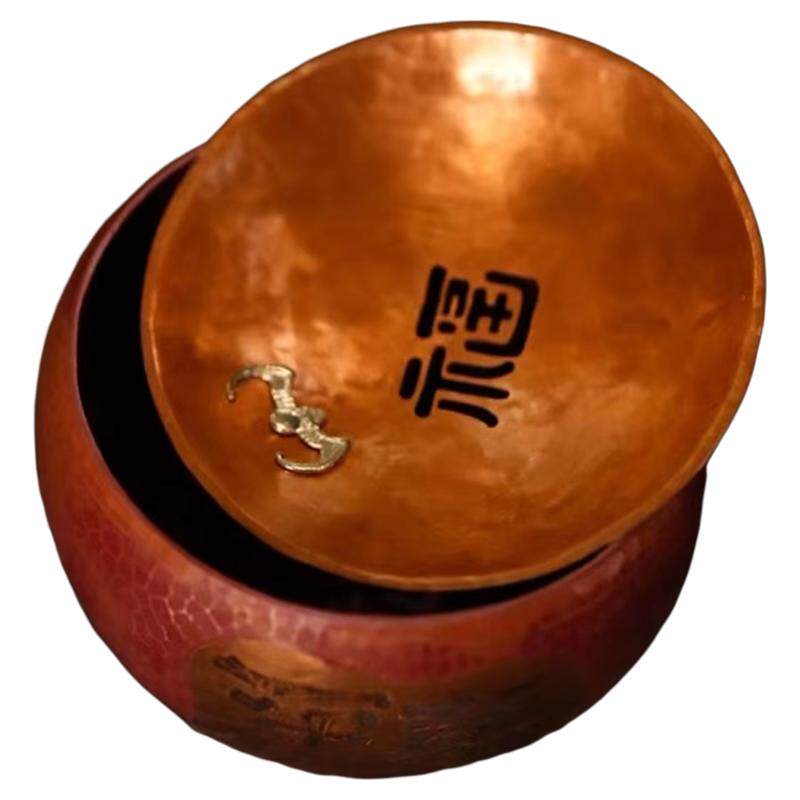 茶杯收纳精工錾刻紫铜建水茶渣缸