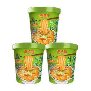 麻六记魔芋凉皮饱腹低脂低卡方便速食免煮冲泡即食夜宵353g*3桶