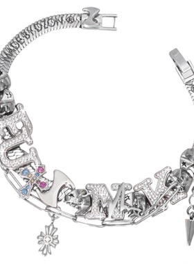 不撞款小众字母项链赛博末日废土