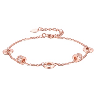 周大生玫瑰金色纯银小蛮腰手链女款轻奢小众精致感生日礼物送女友