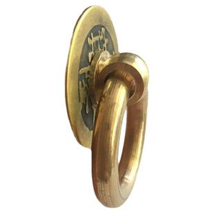 中式仿古纯铜柜门中药柜简约圆环抽屉橱柜门铜拉手窗户把手小拉手