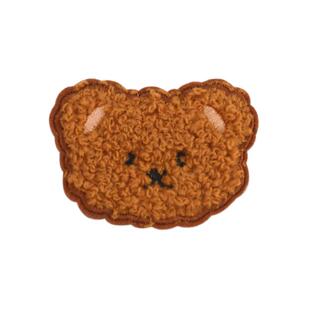 手工编织围巾冰条毛线小熊头刺绣布贴手机装饰贴手账本diy自粘贴