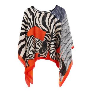 薄款套头披肩女夏季配裙子外搭防晒旅游拍照百搭宽松斗篷套衫丝巾