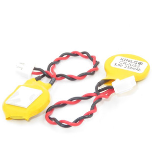 CR2032带线纽扣电池带两引线1.0 1.25mm插头连接线内置备用RTC电子bios coms笔记本电脑主板通用钮扣锂3V原装