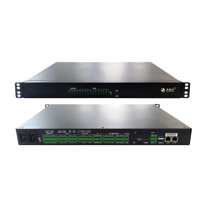 RK3588工控机6TOPS算力16串口16路IO口1U机架动环监控储能EMS主机