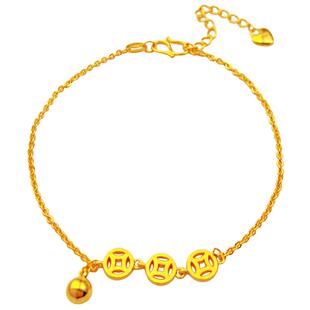 时尚个性女士镀黄金越南沙金手链蝴蝶结串珠轻奢小众精致仿真首饰