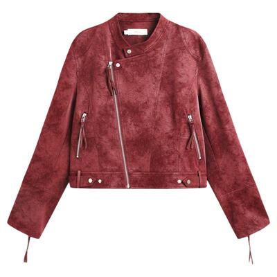 西町村屋复古感外套女装2025秋季新款休闲短款潮流皮衣XHBC10001