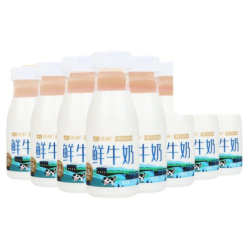 天润新疆牧场巴氏鲜奶杀菌低温灭菌老人儿童鲜牛乳210g*6瓶