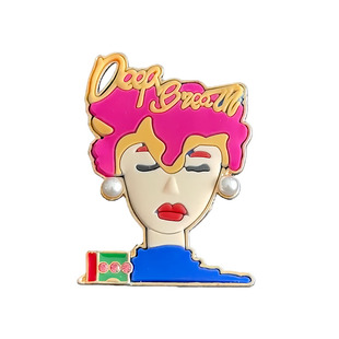 DeepBreath复古风艺术胸针个性粉红女郎徽章时尚穿搭别针配饰礼物