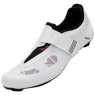 森地客铁三碳纤底骑行锁鞋男女专业魔术贴扣带自行车公路锁鞋力行