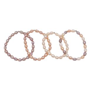 天然淡水珍珠手链女官方正品新款爆款弹力绳彩色手串米珠强光泽