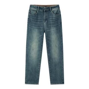 森柔牛仔|森马牛仔裤男冬磨毛小脚裤子通勤基础百搭春季长裤弹力