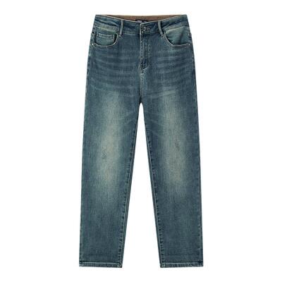 森马磨毛小脚裤通勤棉质牛仔裤男