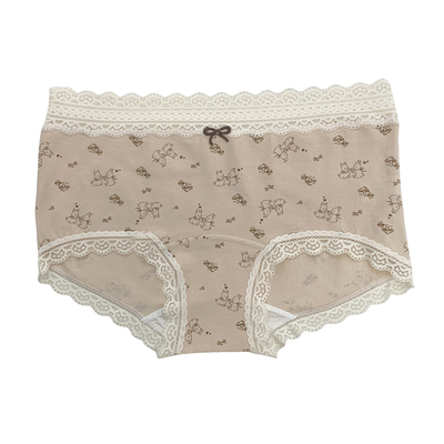 纯棉满印碎花中腰纯棉抗菌平角裤