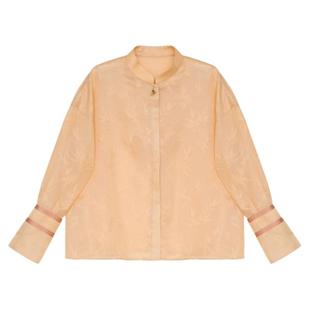 JINYU矜羽(姜裳)竹叶新中式长袖唐风宽松休闲衬衫